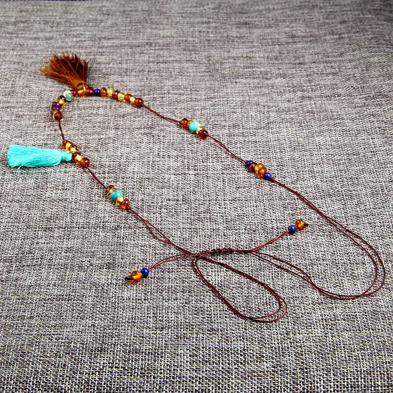 Haohupo Long Bohemian Beach Turquoise Tassel 2