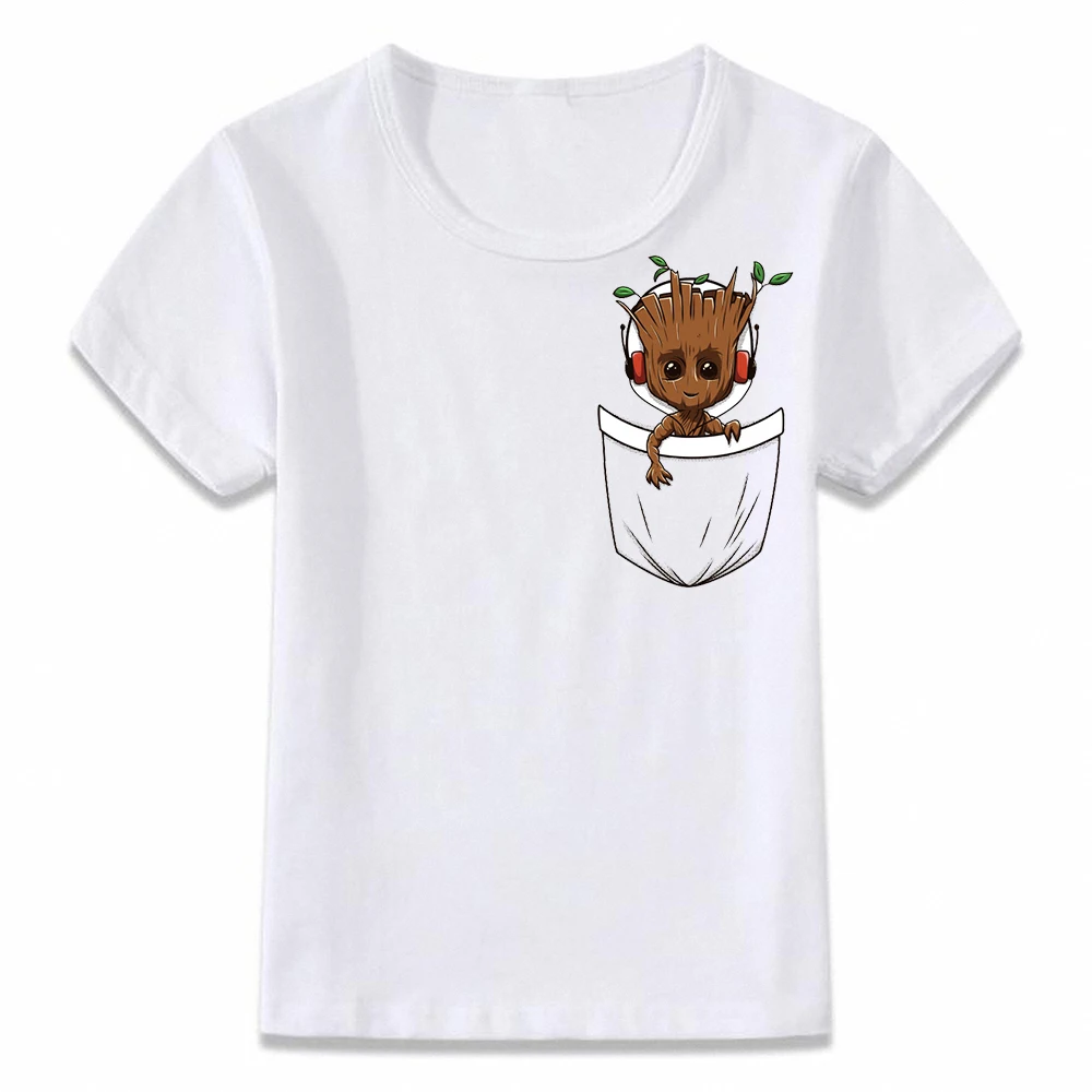 

Kids Clothes T Shirt Pocket Groot Guardians of The Galaxy Listening To Music T-shirt for Boys and Girls Toddler Shirts Tee