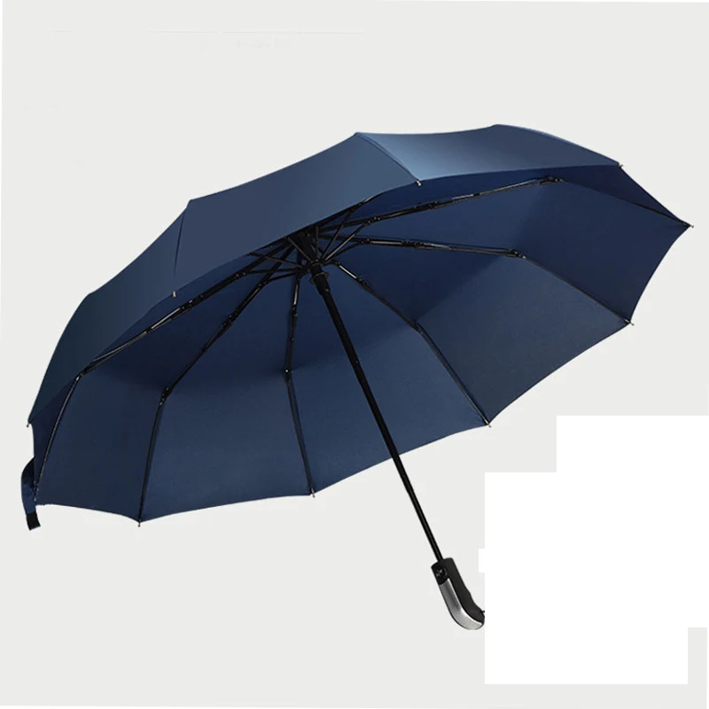Полностью автоматический большой зонт усиленный тройной складной Мужской Женский Зонт от дождя женский ветрозащитный деловой зонт