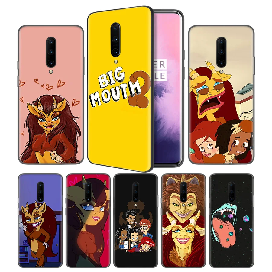 Cartoon Big Mouth Soft Black Silicone Case Cover for font b OnePlus b font 6 6T