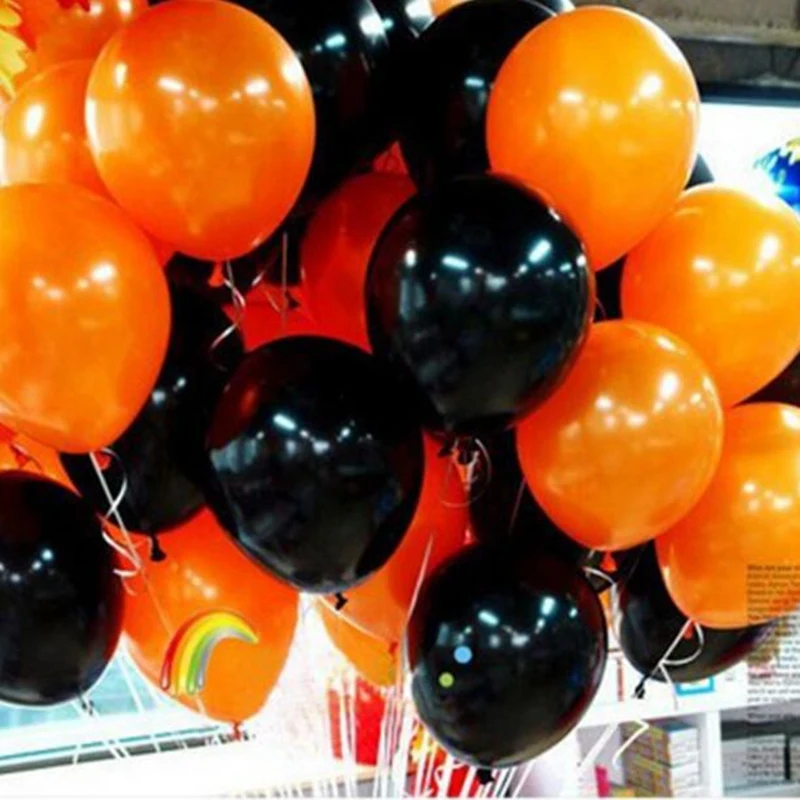 100 шт./лот 12 дюймов черные оранжевые воздушные шарики Хэллоуин баллон Хэллоуин украшения надувные воздушные шары с гелием вечерние поставки Globos