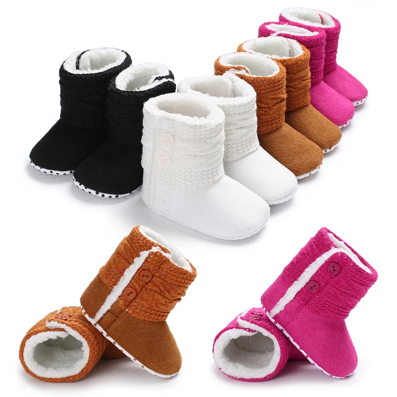 

Fashion First Walker Shoes Snow Boots Crib Bebe Footwear Booties Hook Loop Winter Super Warm Soft Sole Infant Toddler