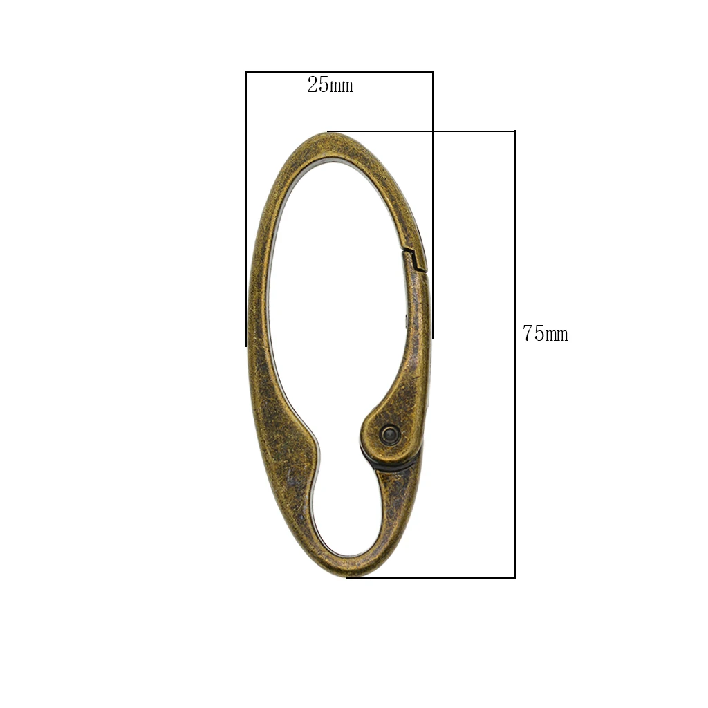 2pcs Antique Bronze Alloy Spring Carabiner Snap Hook Backpack Pocket Hanging Key Holder Key Chain Ring Car Key Holder 75x 25mm