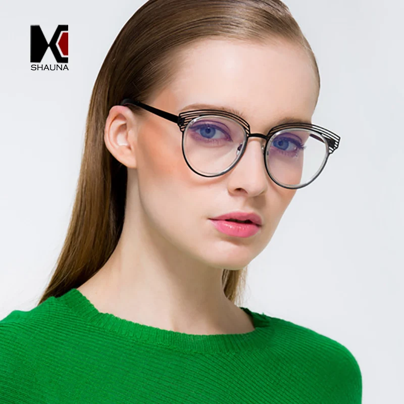 Buy SHAUNA New Hollow Out Metal Glasses Frame Women