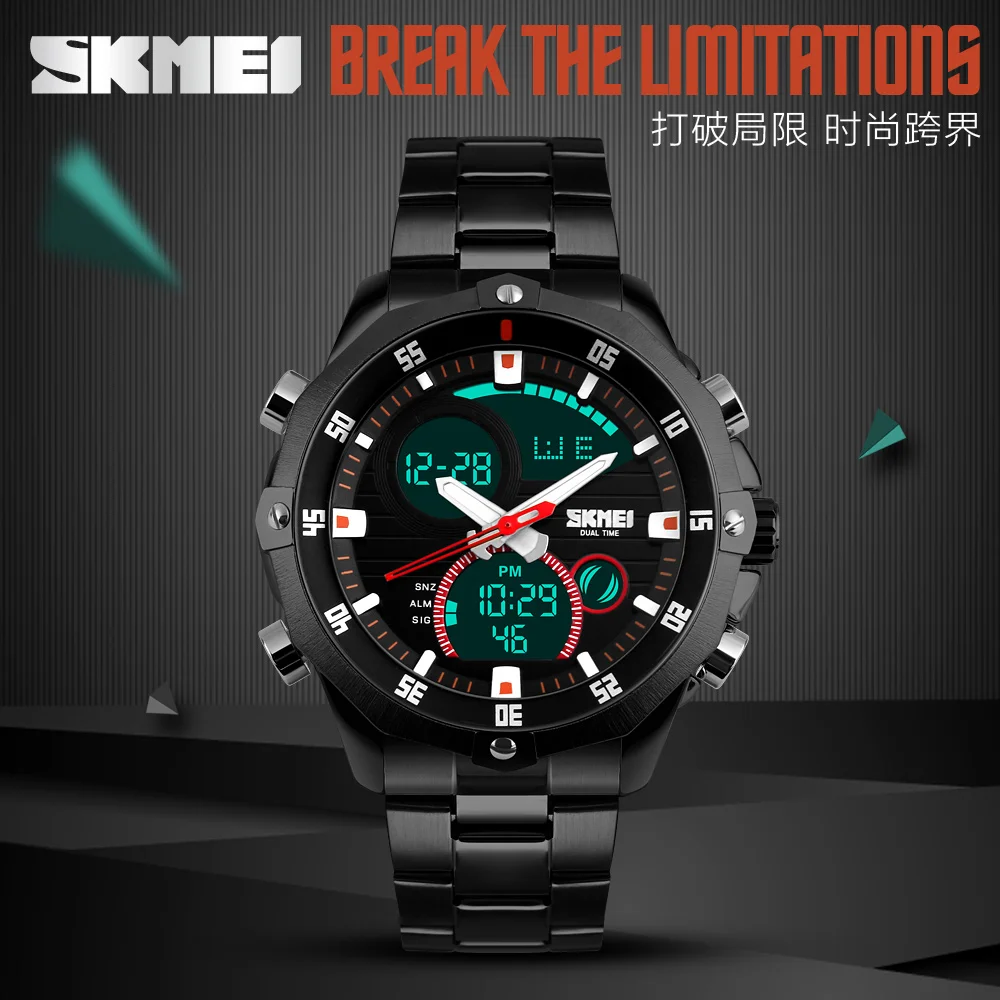 

zk20 LED Fashion Digital Analog Quartz Date Men Multifunction Sport Watches Luxury Brand Full Steel Military Watch Waterproof