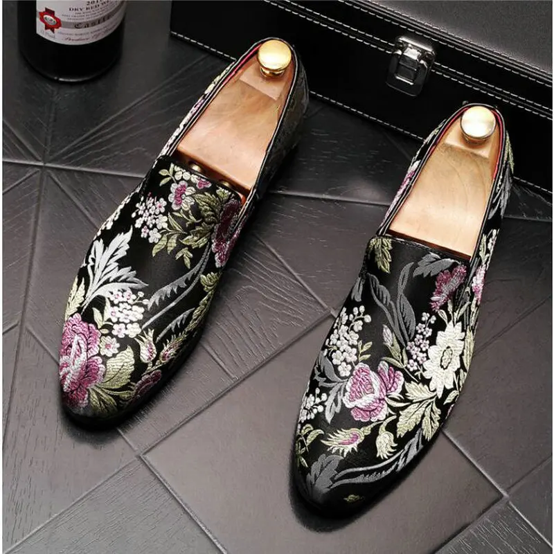 

Plus Size 48 Handmade Formal Shoes Fashion Man Casual Flats Men Exquisite Embroidery Leather loafers driving Shoes A51-49