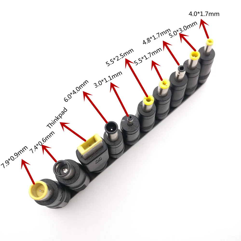 Universal 10pcs 5.5x2.1mm Multi type Male Jack for DC Plugs for AC