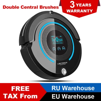 

LIECTROUX A338 Robot Vacuum Cleaner LCD Large Screen Double Central Brushes Self Recharge Remote Control UV Light Sterilization