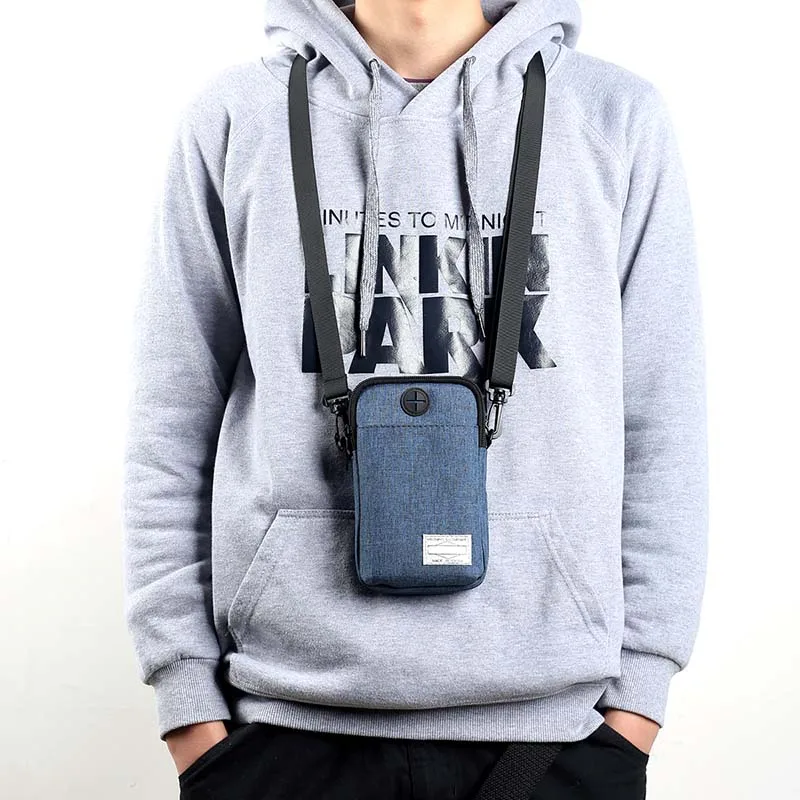 2018 جديد عارضة الرجال متعددة الوظائف للماء الهاتف حقيبة البسيطة Crossbody أكياس مع سماعة ثقب WML99