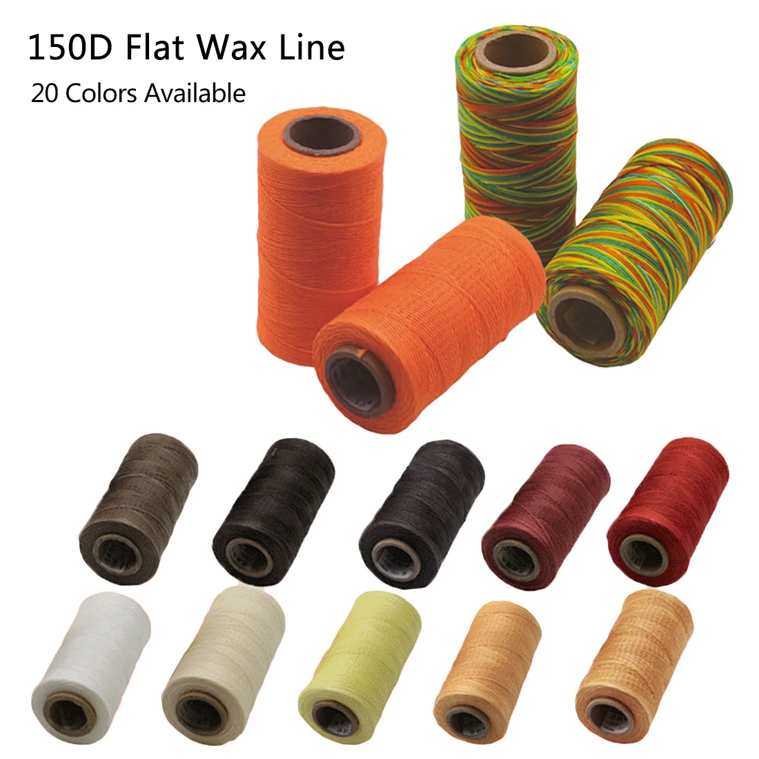 

50m/Roll 150D Handmade Flat Sew Wax Line Thread Cord Sewing Craft Tool Hand Stitching for DIY Leather Sewing Thread Accessories