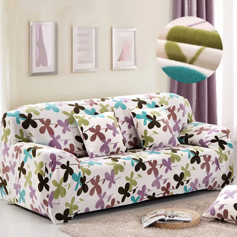Домашний эластичный Бархатный Чехол для дивана, защитный чехол для гостиной, мебель для дивана, плотный чехол, эластичный угловой Диванный чехол - Цвет: 9