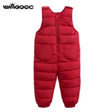 WABOOC/Детские хлопковые комбинезоны; коллекция года; сезон осень-зима; Новые однотонные пуховые хлопковые комбинезоны для мальчиков и девочек; комбинезоны для малышей
