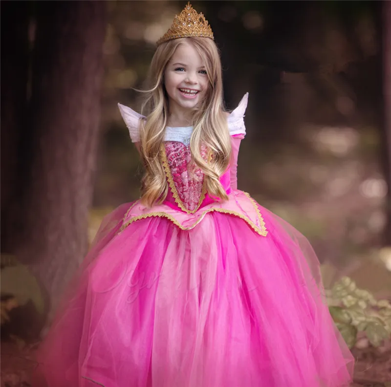 Платье принцессы для девочек; маскарадный костюм; детская одежда; платье для девочек; фиолетовое платье с героями мультфильмов; Детские вечерние бальные платья