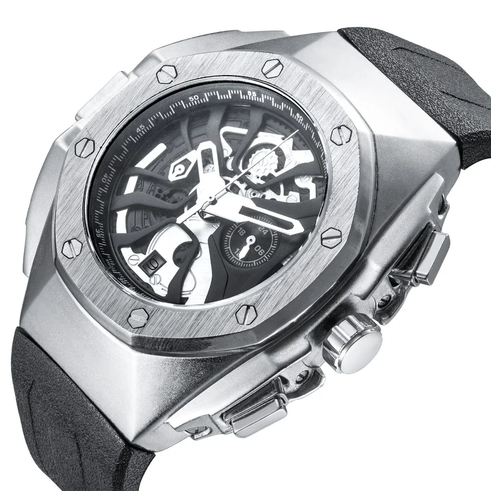 Бренд KIMSDUN Роскошные модные большие спортивные мужские кварцевые часы с хронографом силиконовый ремешок трендовые часы Relogio Montre Femme наручные