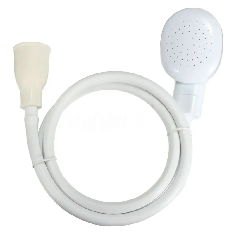 White Hair Shower Water Spray Head Hose Tube Bathroom Shampoo Bath