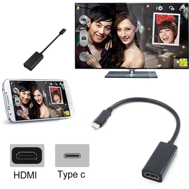 Адаптер US USB C к HDMI 4 K 60Hz type C 3,1 штекер к HDMI для нового MacBook черный