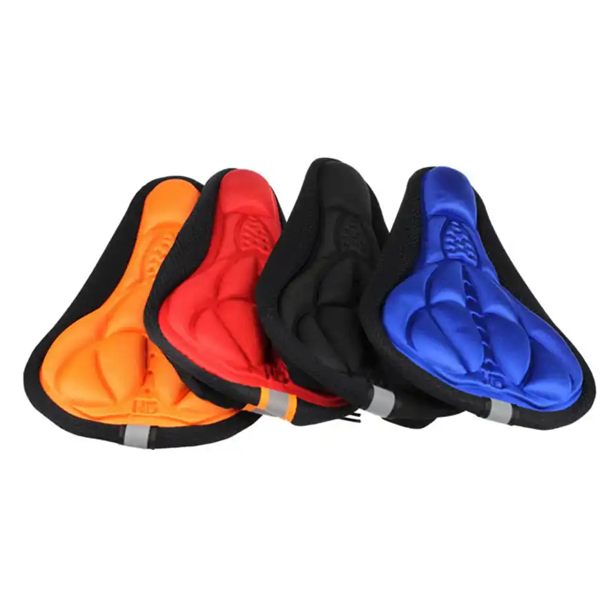 Bicycle Saddle Cover Bike Seat Cushion 3D Silicone Nylon Gel Soft Pad Red