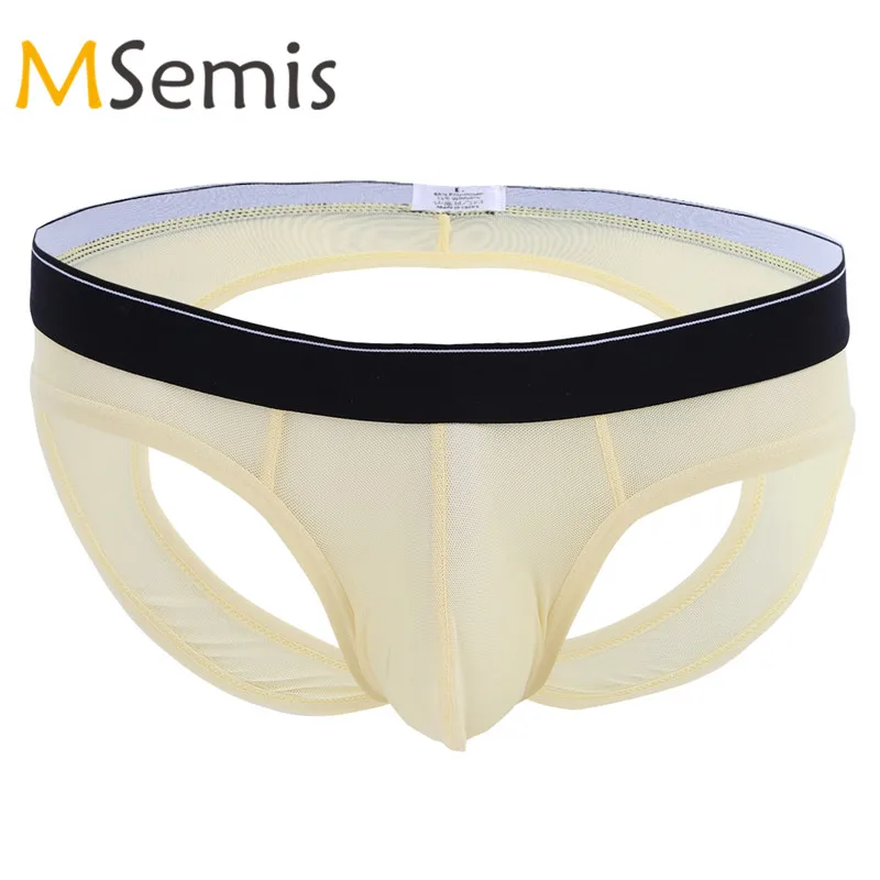 

Gay Swimwear Men's Swimsuit Bikini G-String Thongs Briefs Bulge Pouch Underwear Male Swimming Suit Open Butt Male Thongs Panties