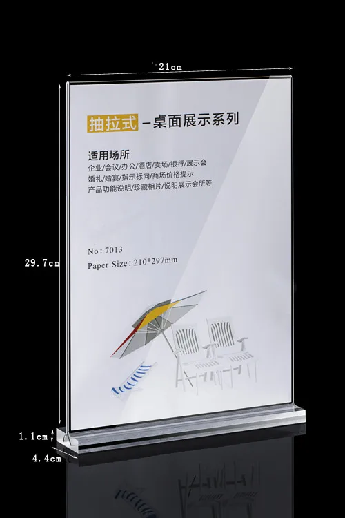 A4 прозрачные акриловые кристаллы поп стол для презентации знак места стойка для рекламных плакатов стенд держатель стеллажи для выставки товаров 10 шт./упак