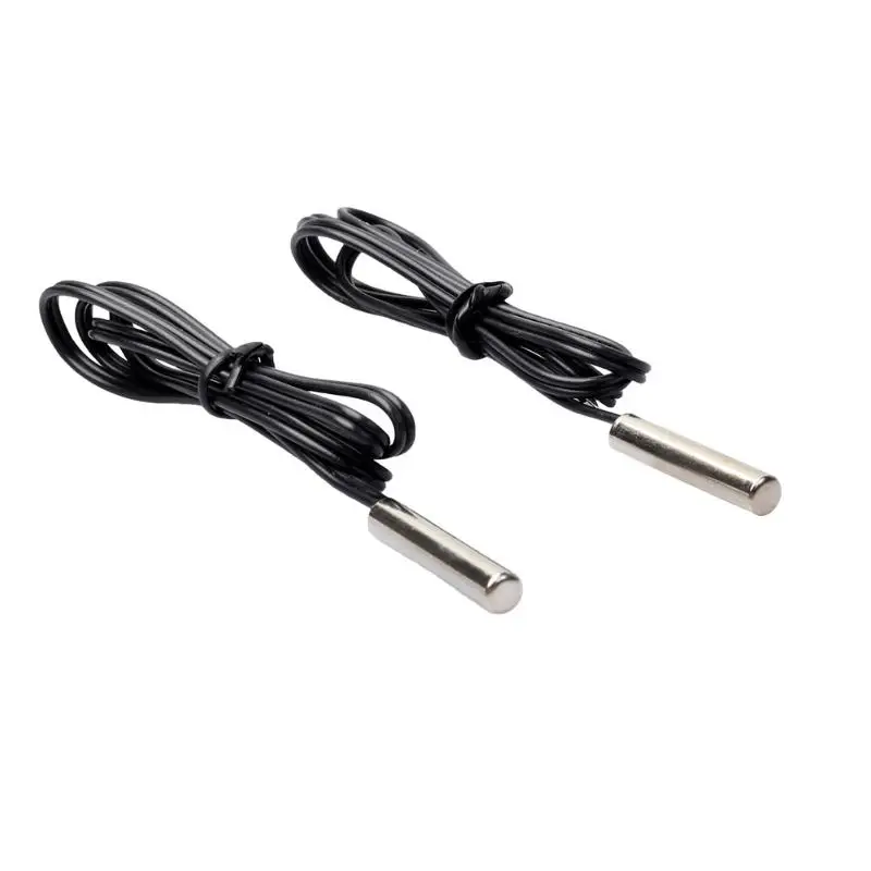 2Pcs High Sensitivity NTC 10KOhm 1 3435 Thermistor Temperature Sensor Cylinder Probe 0.5m Wire
