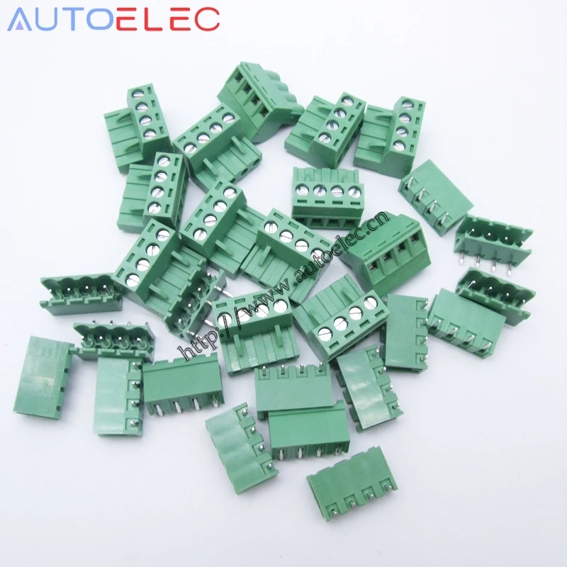

100sets Pitch 5mm 4Pins pcb terminal block Electrical Screw Terminal Block electrical connectors terminals wire connector set