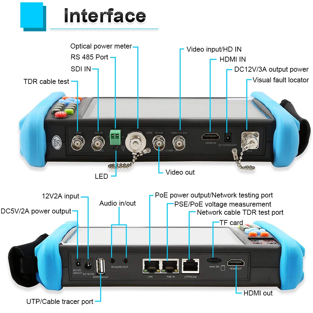 7 дюймов H.265 8MP IP тестер SDI IP TVI CVI AHD CCTV камера тестер поддержка TDR оптическая мощность HDMI камера безопасности тестер CCTV