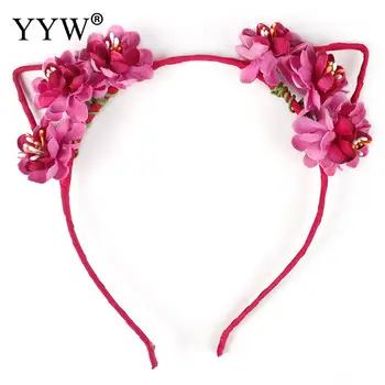 

Girls Flower Cat Ears Headbands Christmas Hairbands Headwear Photo Props Party Hair Hoop Christmas Party Decoration Accessories
