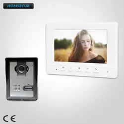 HOMSECUR  7-дюймовый Проводной Видеодомофон с Режимом Отключения Звука для дома безопасности  XC005 + XM707-W