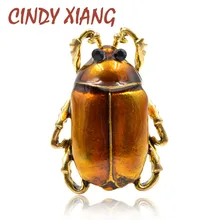Cindy xiang nova chegada esmalte pequeno besouro broches para as mulheres moda bonito inseto broche vintage requintado bom presente