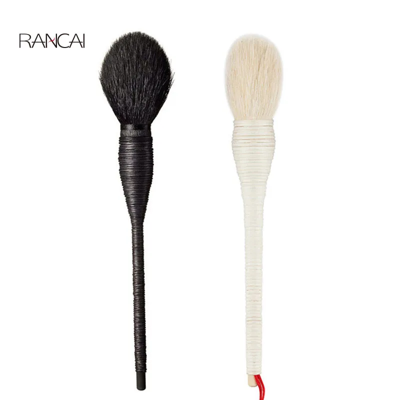 1pcs Handmade Rattan Makeup Brush Professional Powder Foundation Face Blush Kabuki Brush maquiagem Goat Hair Free Ship