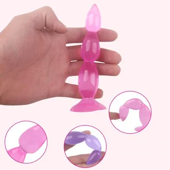 

Flexible Anal Plug with Strong Suction Soft Jelly Beads Anus Insert Butt Toy Erotic Backyard Stopper Ass Masturbation Zerosky