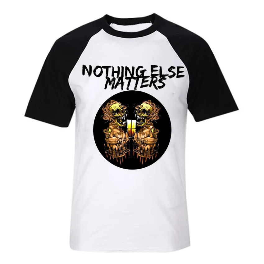 nothing else matters heavy metal rock band tee raglan sleeves o neck t