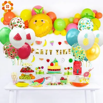 

16PCS 12inch Fruit Types Latex Balloons Flamingo Inflatable Balloon Decorations For Wedding Birthday Summer Pool Party Supplies