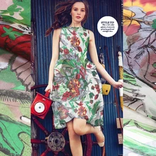 140 см цветок цифровой шелк печать Шелковый сатин, органза 6 мм красивое платье из шелковой ткани шелковой ткани