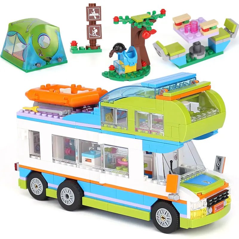 

01062 City Girls Princess Outing Bus Car Building Blocks Sets Bricks Model Classic Toys With 41339 Friends Compatible legoing