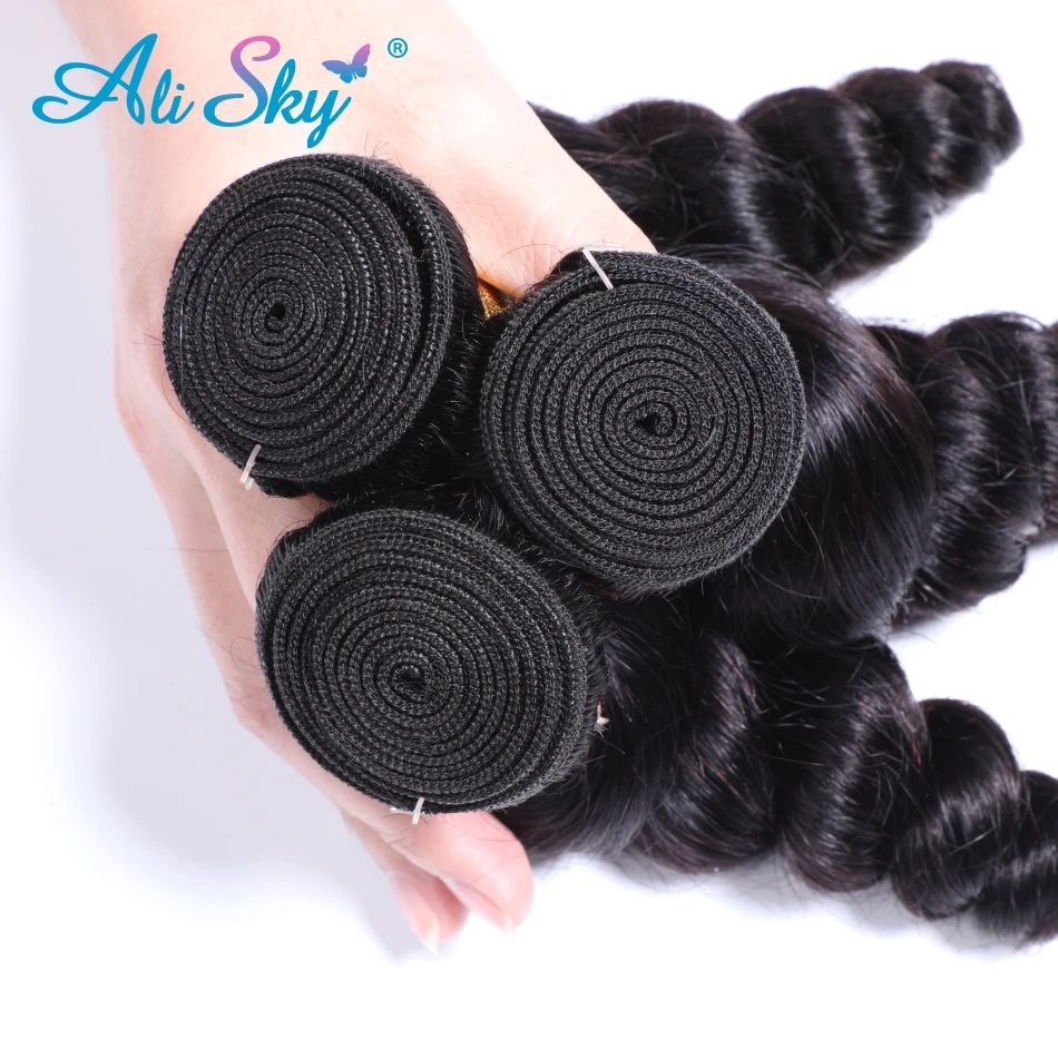 Alisky малазийские волнистые пряди натуральные черные Инструменты для завивки волос 1/3/4 шт. Пряди человеческих волос для наращивания Волосы remy ткань