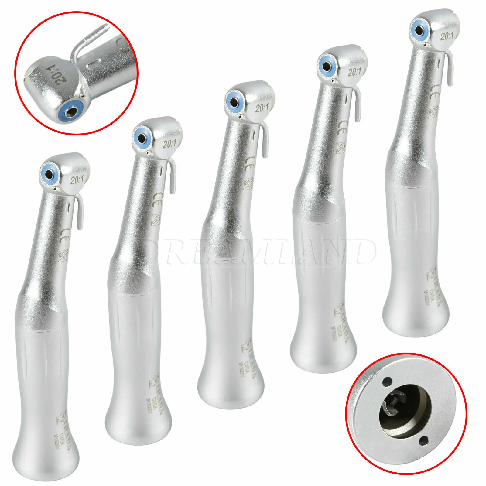 

5 PCS Dental Implant 20:1 Reduction Push Button Contra Angle Handpiece for NSK SG20 NC