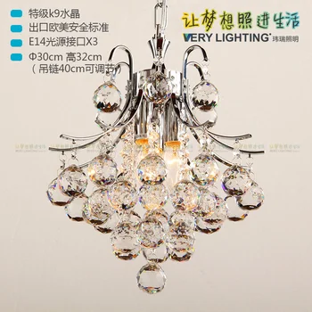 

European LED K9 crystal chandelier restaurant lamp room lamp bedroom lamp mystery lamp
