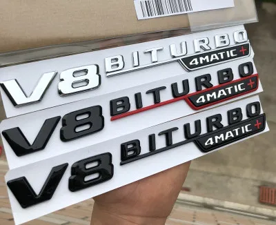 Наклейка на эмблему крыла автомобиля V8 BITURBO 4matic + для Mercedes Benz AMG w117 cla45 w205 c63 w212 e63 w207
