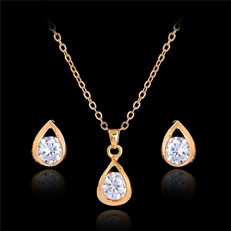 SHUANGR Latest Design Fancy Jewelry Sets for Women Gold Color Small