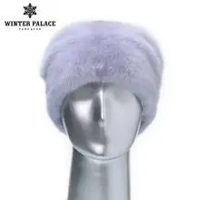 Женская меховая шапка для зимы, шапка из натурального меха норки с цветочным узором, роскошные модные женские норковые вязаные шапочки хорошего качества