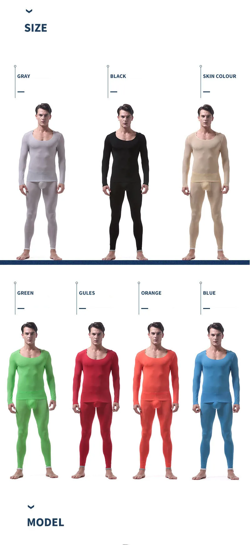 Men's Ultra-thin Ice Silk Underwear Sets Seamless Men's Transparent U Pouch Bag Design Sexy Breathable Long Johns(for A Suits) mens long underwear sets