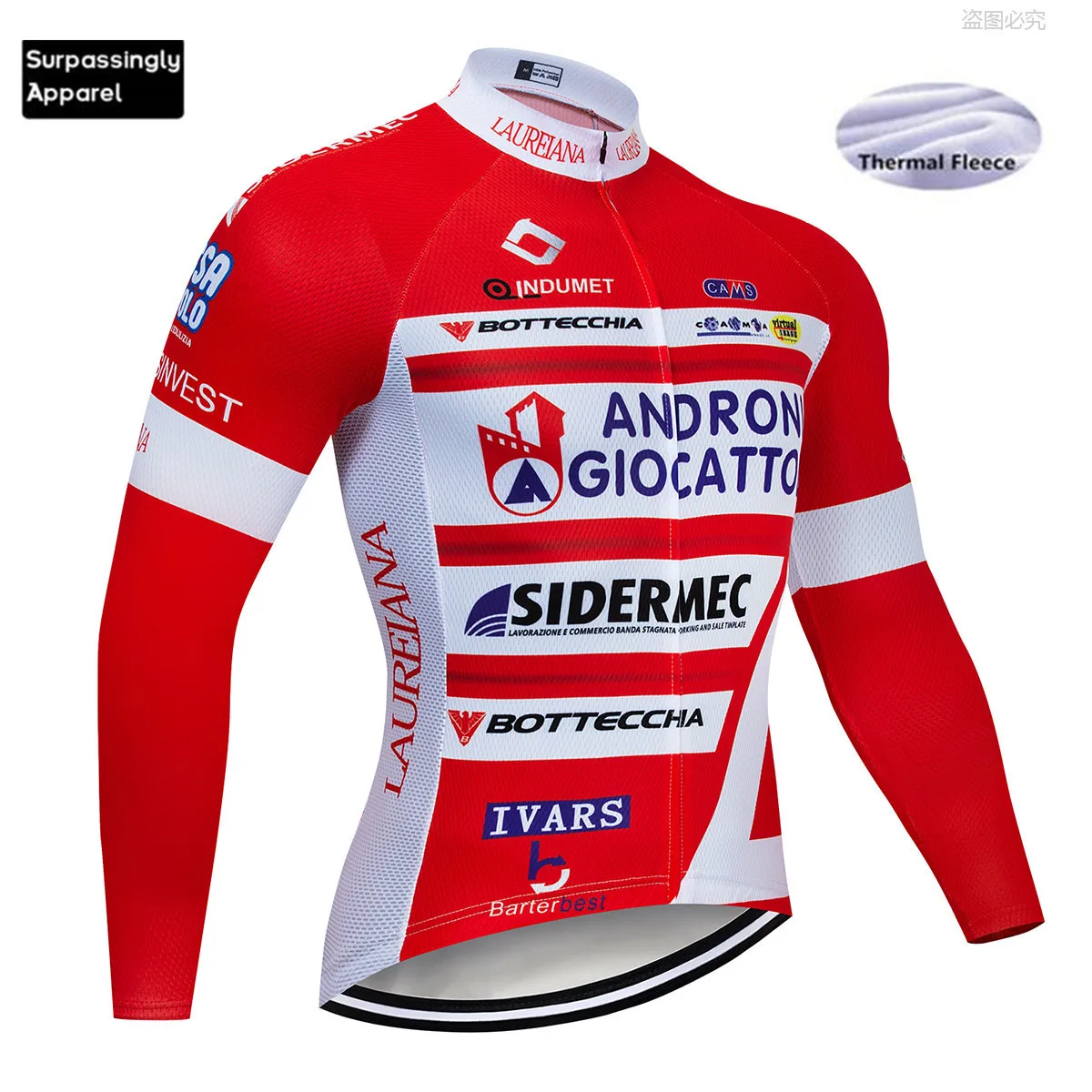 Мужская Зимняя Теплая Флисовая веломайка Androni с длинным рукавом одежда для