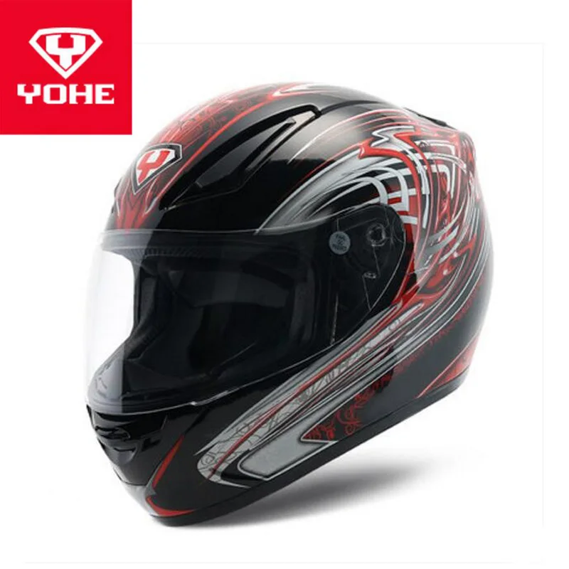 Европейский сертификат ECE YOHE анфас мотоциклетный шлем ABS локомотив полное покрытие мотоциклетные шлемы с PC линзами козырек - Цвет: Многоцветный