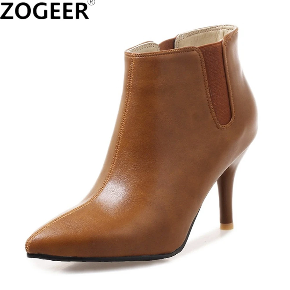 ladies tan heeled boots