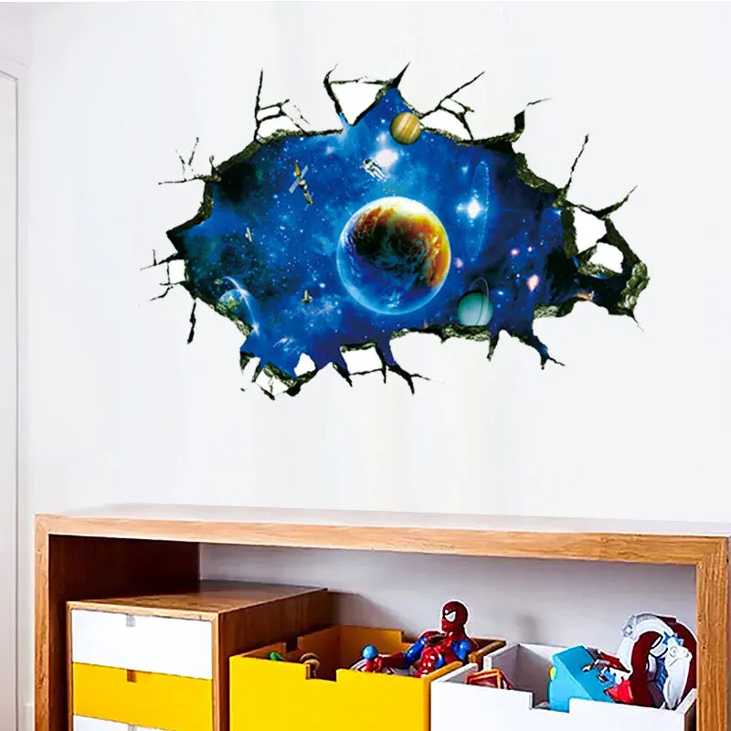 3d Outer Space Wall Stickers deep cool