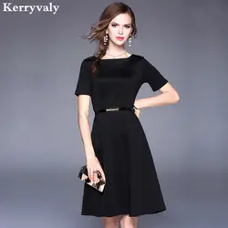 Хепберн летние черное офисное платье женские платья для женщин Новое поступление 2019 рубашка с короткими рукавами платье миди поясом Vestiti