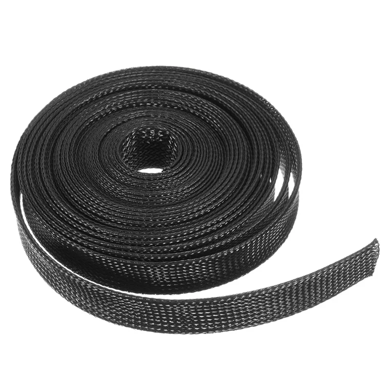 6m 20ft Black Wire Cable Sheathing Expandable Sleeving Braided Loom ...