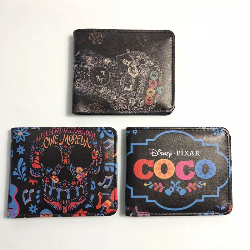 

Comics COCO Skull Hector Rivera Miguel Short Wallets Anime Card Holder Purse PU Leather Children Birthday Gift