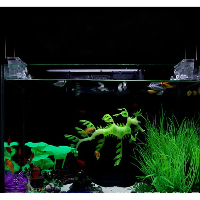 Cute Aquarium Ornaments Night Luminous Silicone Artificial Sea Cute Aquarium Ornaments Night Luminous Silicone Artificial Sea Dragon Fish Tank Decoration Random Colors